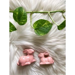 Vintage Rabbit Salt and Pepper Shakers Bunny Table Decor Cottage Kitchen Decor